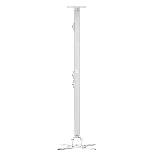 suptek Soporte Proyector Techo, Giratorio 360° e Inclinable 90°, Ajustable 780-1250mm, Soporte de Techo para Proyectores de hasta 13,6 kg, Soporte Proyector Pared (Blanco) - PR05LW