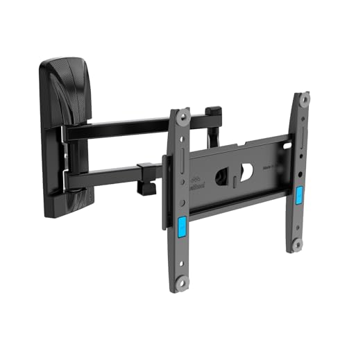 Meliconi Space System FULLMOTION 200, Soporte de Pared para TV con Brazo y Doble Rotación, Soporte para TV de Pantalla Plana de 26' a 45', Compatible con VESA 50-75-100-200, Capacidad de 25 kg, Negro