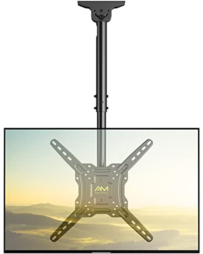 AM alphamount Soporte de TV de techo para televisores LCD LED OLED 4K de 1355 pulgadas, soporte de montaje de TV colgante giratorio rotación inclinación, VESA máximo de 400 x 400 mm, soporta hasta