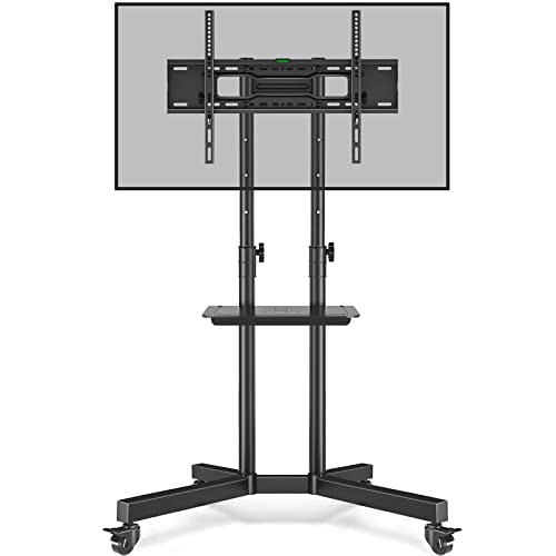 RFIVER Ruedas Soporte Pie para TV de 32 a 75 Pulgadas, Movil de Suelo con Bandeja para Television hasta 50 kg MAX VESA 600x400mm