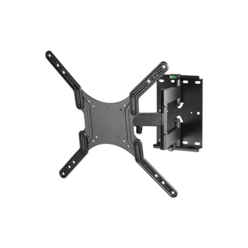 Vivanco WAP 410 Soporte Inclinable y Giratorio de Pared para Monitor/TV/Led de 23' a 55', hasta 45 Kg de Peso, Distancia a la Pared 50 mm hasta 420 mm, Inclinación hasta -12º, Giro hasta 180º, Negro