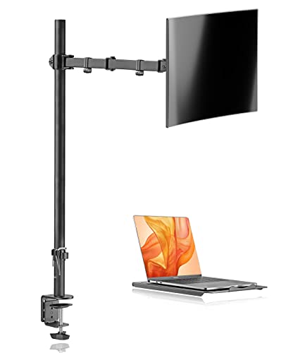 suptek Soporte Monitor, Brazo Monitor con Bandeja para Computadora Portátil para 13-27 Pulgadas PC y hasta de 17 Pulgadas Portatil Ordenador (80cm de Altura Ajustable), VESA 75/100m - MD6821TP004