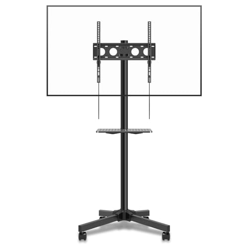 XINLEI Soporte TV Ruedas, Soporte TV Móvil para Television de 21 a 60 Pulgadas, Soporte TV Pie con Estante de Altura Ajustable, Soporta hasta 35KG, VESA 400x400mm - ML55A