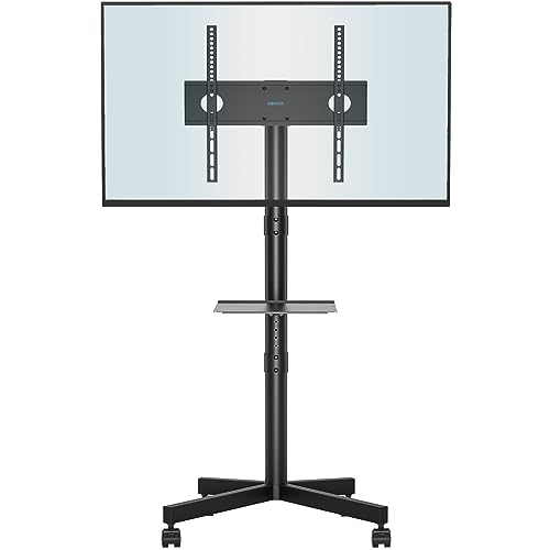 BONTEC Soporte TV Ruedas para TV de 23 a 60 Pulgadas de Plasma/LCD/LED, Soporte TV Pie con Estante para Portátil, Soporte TV Móvil con Altura Ajustable de hasta 25 kg. Máx VESA 400x400 mm