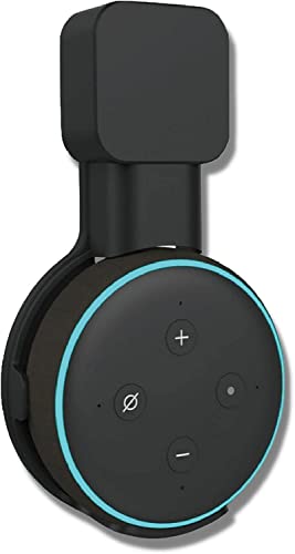 Sintron Soporte de Pared Negro para Echo Dot 3, Alexa Accesorios Smart Home Outlet Soporte de Montaje en Pared para Echo Dot 3.ª Generación, Accesorios para Ahorro de Espacio sin Cables desordenados