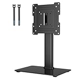 BONTEC Soporte TV Pie para Pantallas de 17-43 Pulgadas LCD/LED/OLED/Plasma/Curva, Soporte TV Mesa Universal con Giratorio y Altura Ajustable, Soporte Pie TV hasta 45kg, Máx VESA 200x200 mm