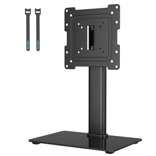 BONTEC Soporte TV Pie para Pantallas de 17-43 Pulgadas LCD/LED/OLED/Plasma/Curva, Soporte TV Mesa Universal con Giratorio y Altura Ajustable, Soporte Pie TV hasta 45kg, Máx VESA 200x200 mm