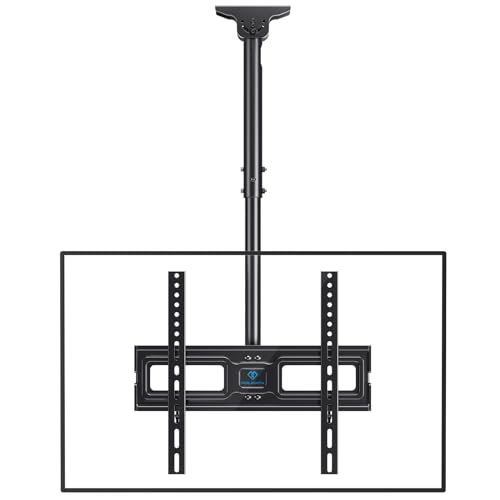 PERLESMITH Soporte para TV - Soporte Giratorio Ajustable para TV para Pantalla de 26 a 65 Pulgadas - Soporte de Techo para TV de Movimiento Completo, Soporta hasta 50 kg con VESA 400 x 400