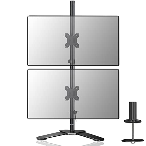 Suptek Soporte Monitor Doble para Monitor 13-27 Pulgadas LED/LCD (80 cm de Altura), VESA 75/100 mm, Altura Ajustable Soporte 2 Monitores, Soporte Monitor Escritorio - ML6802