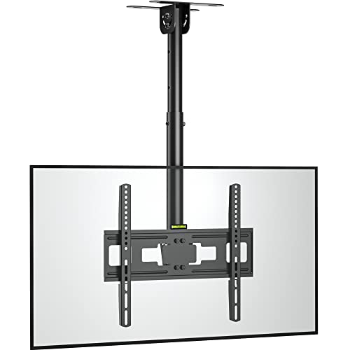 BONTEC Soporte de Techo para TV Inclinable Ajustable para la Mayoría de Los Televisores de 26 a 55 Pulgadas, Soporte de TV de Techo de Movimiento Completo, Soporta hasta 45 kg, VESA máx. 400x400 mm