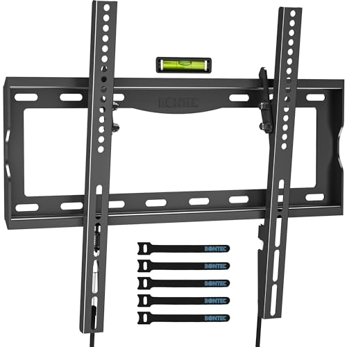 BONTEC Soporte TV Pared para Pantallas de 26-65 Pulgadas TV Planos Curvos LCD/LED/OLED, Inclinable para TV de hasta 55 kg, Máx VESA 400x400 mm