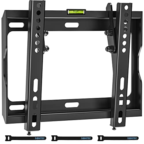 BONTEC Soporte TV Pared Bajo Perfil para 17-45 Pulgadas Televisores de Pantalla Plana LED/LCD/OLED Plasma, Soporte de TV Inclinable Diseño Ultrafino, Máx 30 Kg, Máx VESA 200x200mm