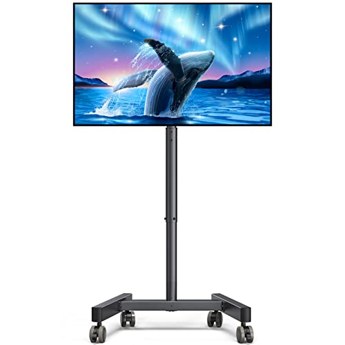 Carro de TV móvil con Ruedas para Pantallas Planas/Televisores Curvos LED de 13-43'',Carro de TV de Suelo Rodante, Soporte de TV con de Altura Ajustable,Soporta hasta 20KG,Máx.VESA 200x200mm