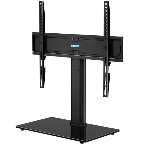 BONTEC Soporte TV Universal Soporte TV Mesa Peana para TV de 26-55 Pulgadas LED/LCD/Plasma/Curva/Plana, Altura Ajustable Plano y Curvo hasta 40 kg, máx. VESA 400x400 mm