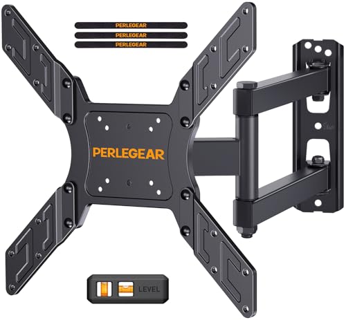 Perlegear Soporte TV de Pared Pantallas de 26-60 Pulgadas, Articulado Inclinable y Giratorio, hasta 45 kg, MAX VESA 400x400mm