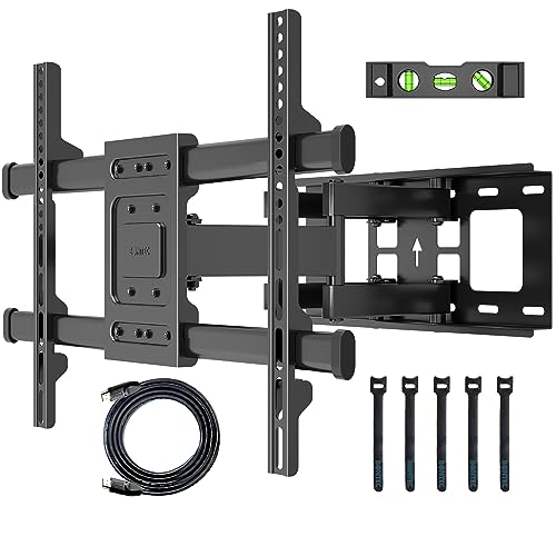 BONTEC Soporte TV Pared para Pantallas de 32-80 Pulgadas Plana & Curva LED LCD, Soporte Pared TV de Articulado Inclinable y Giratorio, Resistentes hasta 60 kg, VESA Máx 600x400 mm